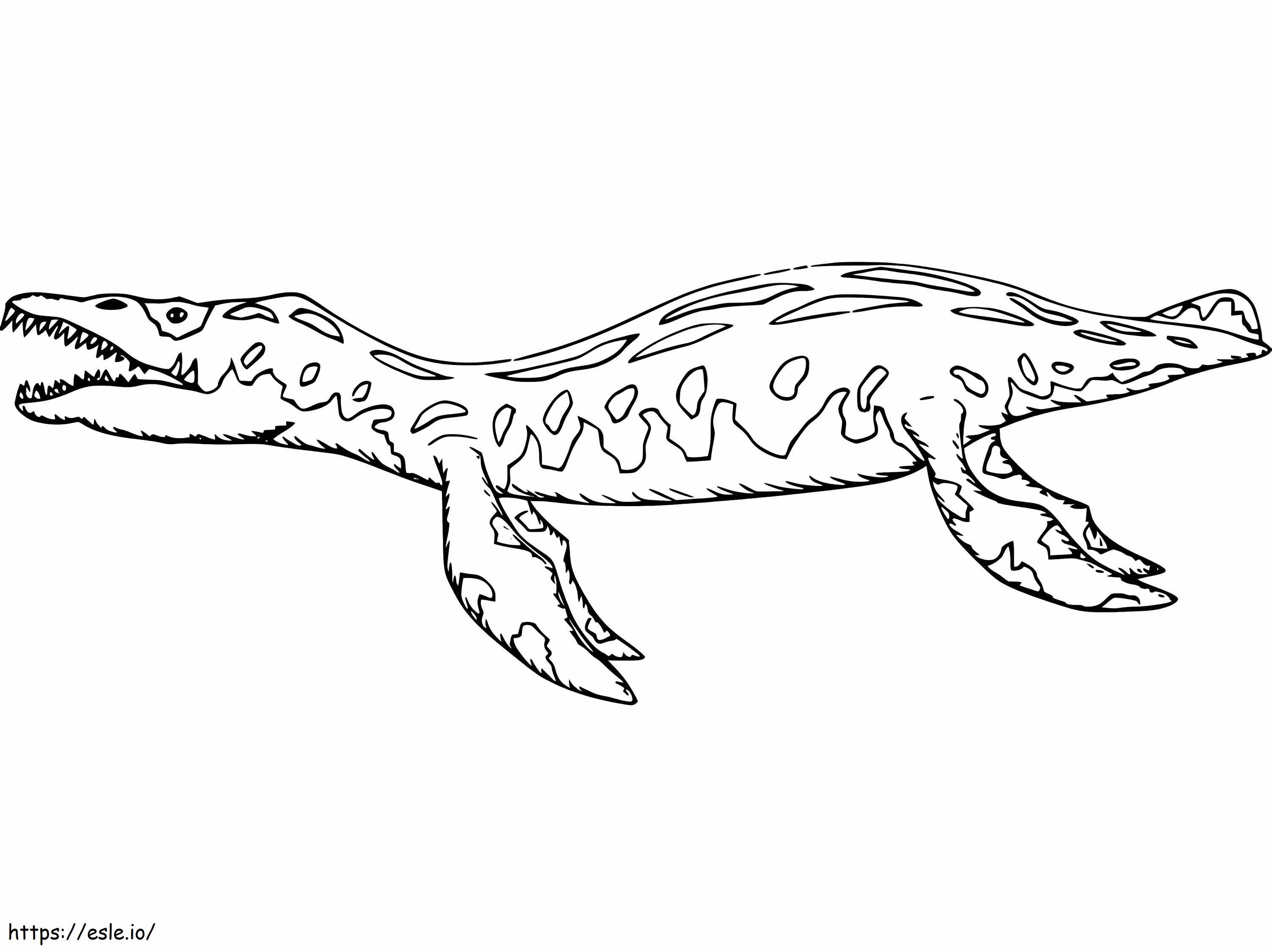泳ぐモササウルス ぬりえ - 塗り絵