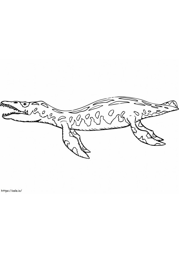 泳ぐモササウルス ぬりえ - 塗り絵