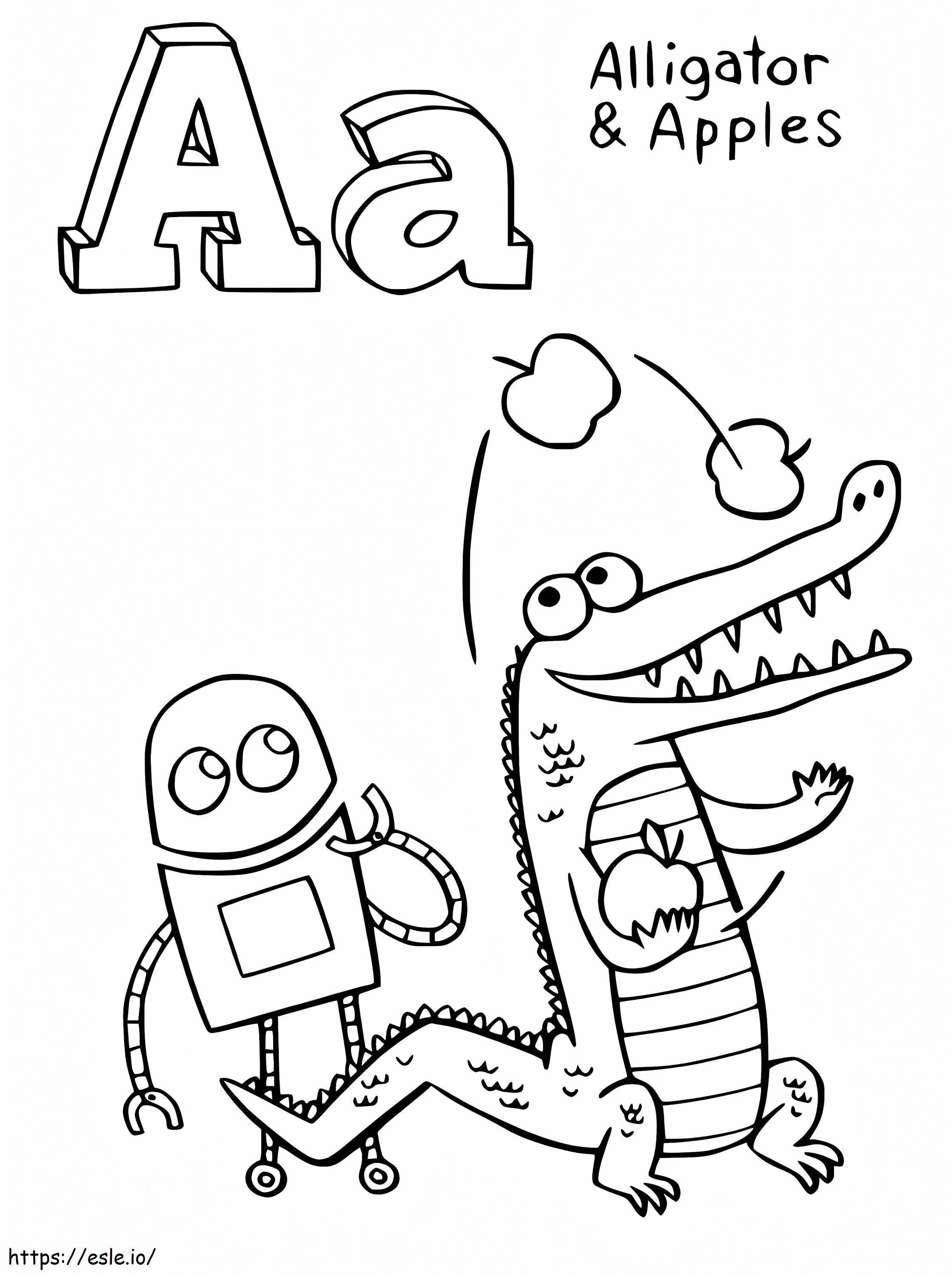 StoryBots Letra A para colorir
