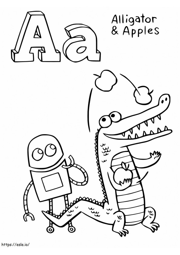 Coloriage StoryBots Lettre A à imprimer dessin