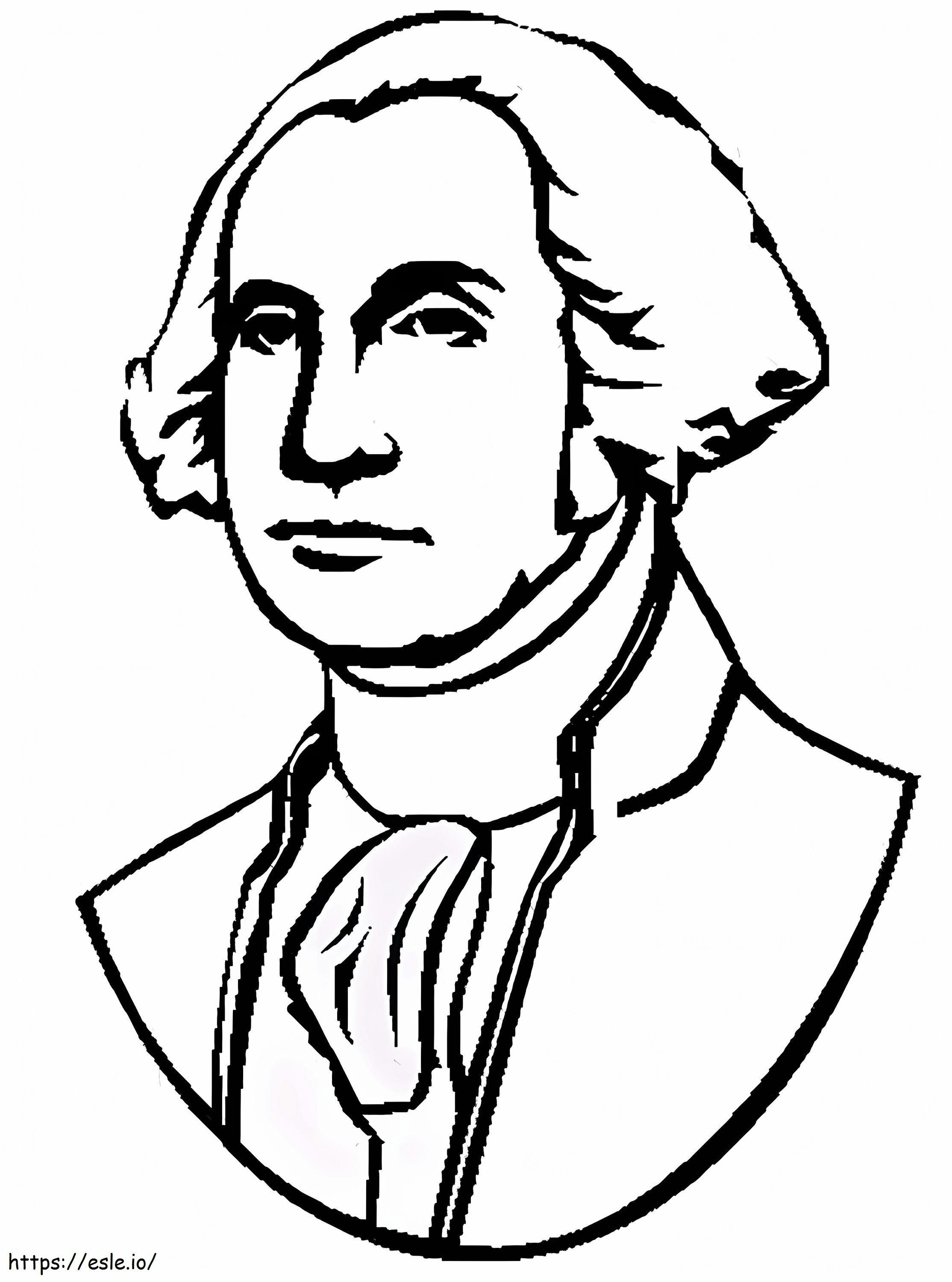 ジョージ・ワシントン大統領 ぬりえ - 塗り絵
