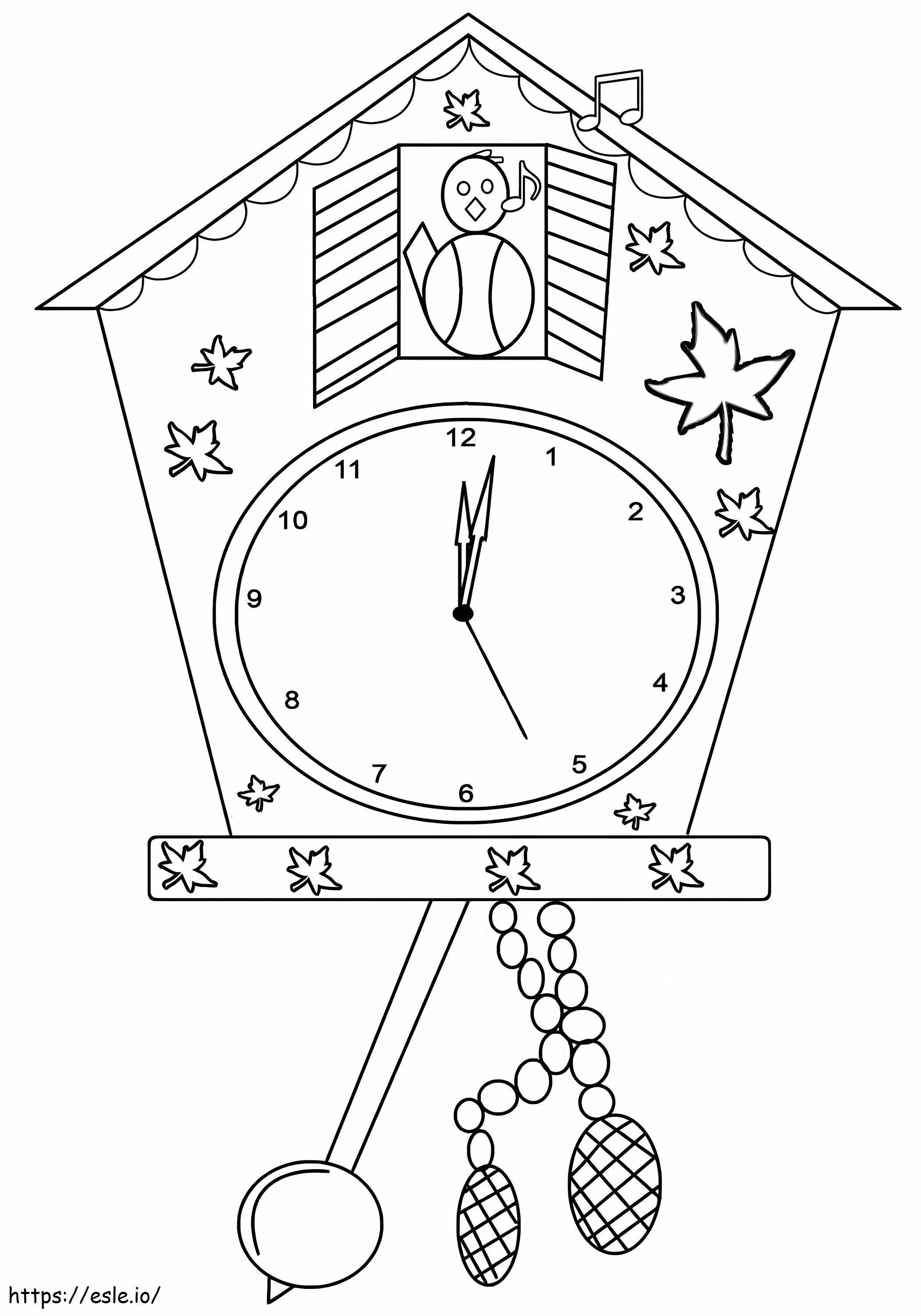 Bird And Clock coloring page