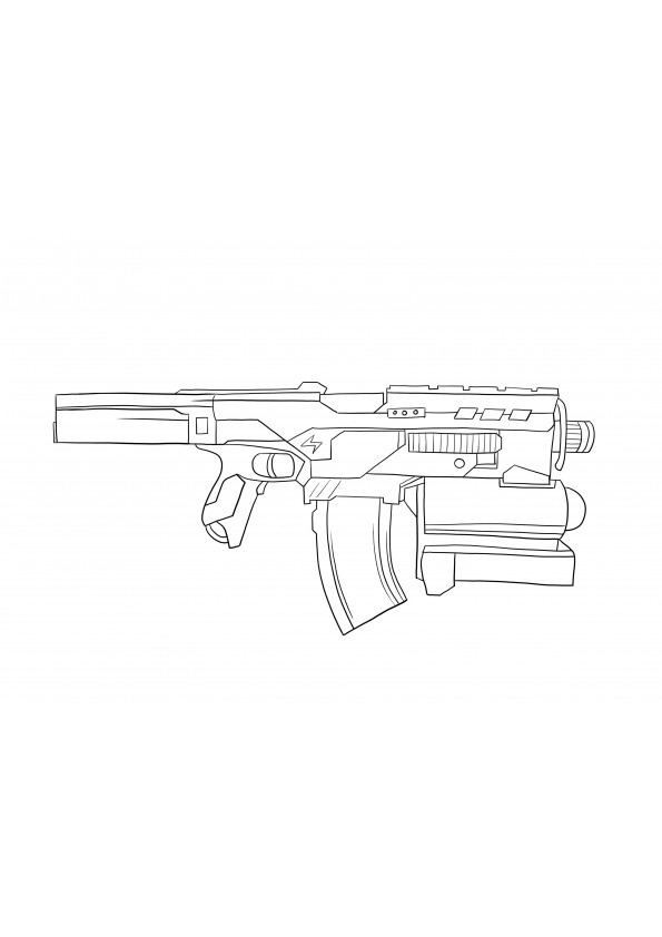 Nerf-pistool om afbeelding te kleuren en af te drukken of te downloaden