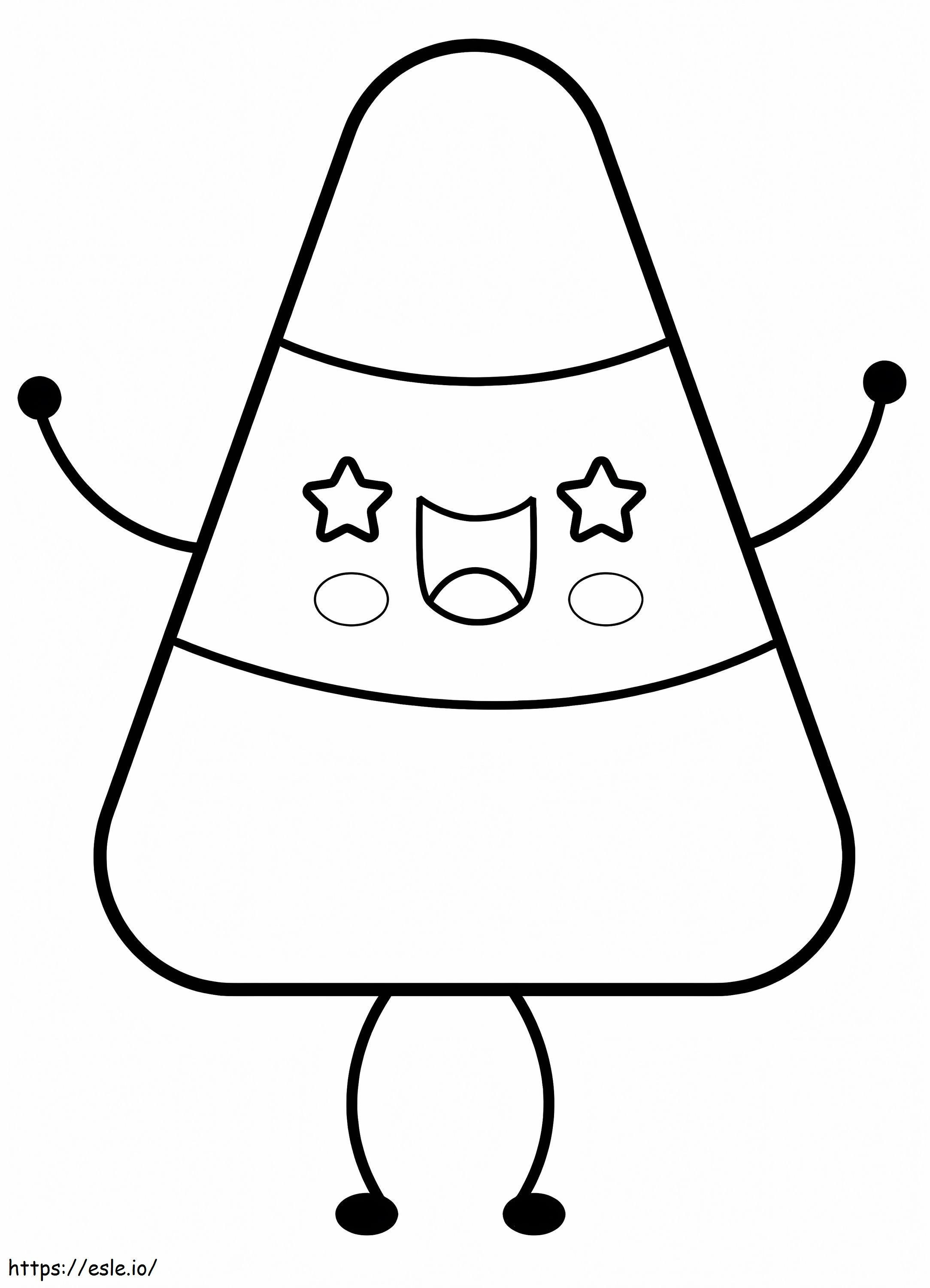 Excited Candy Corn coloring page