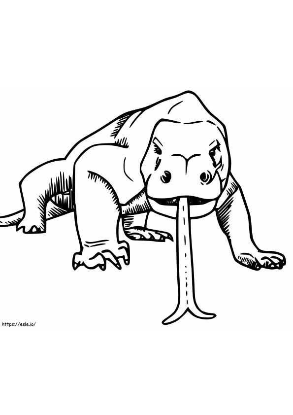 Dragón de Komodo imprimible para colorear