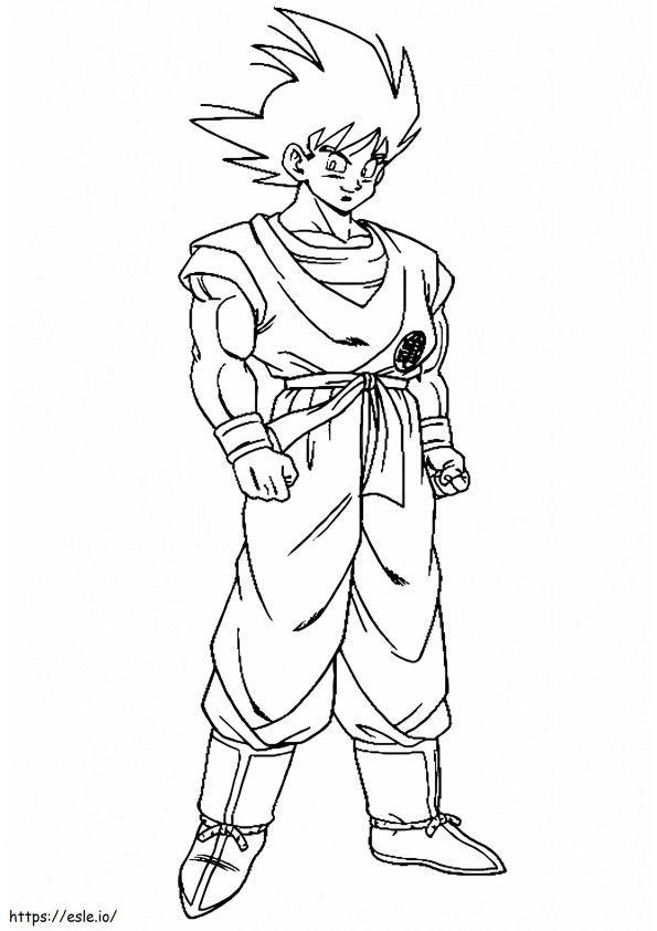 Son Goku Is Smiling coloring page
