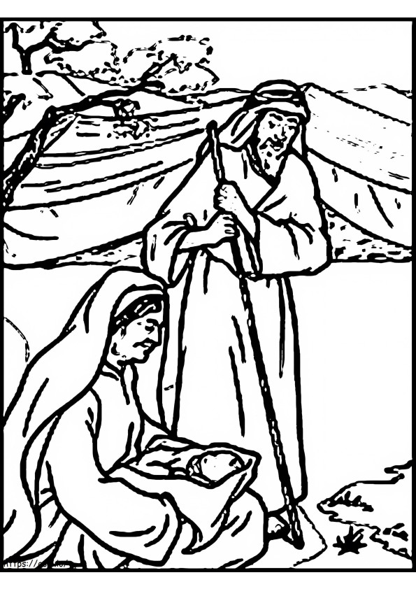 Coloriage Bible Abraham et Sarah à imprimer dessin