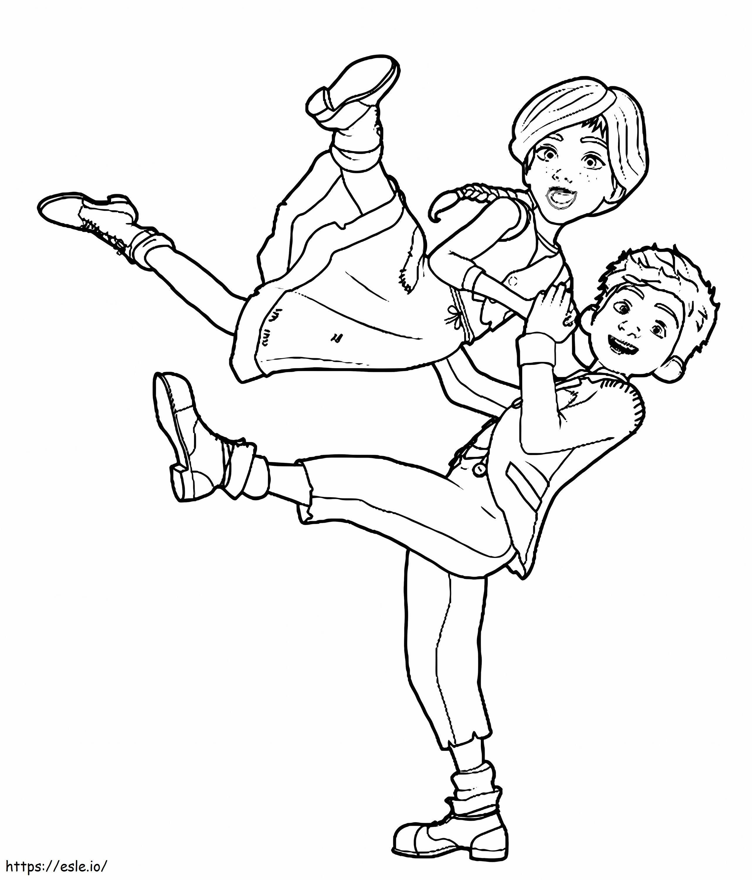 FéLicie Milliner And Victor Dancing  coloring page