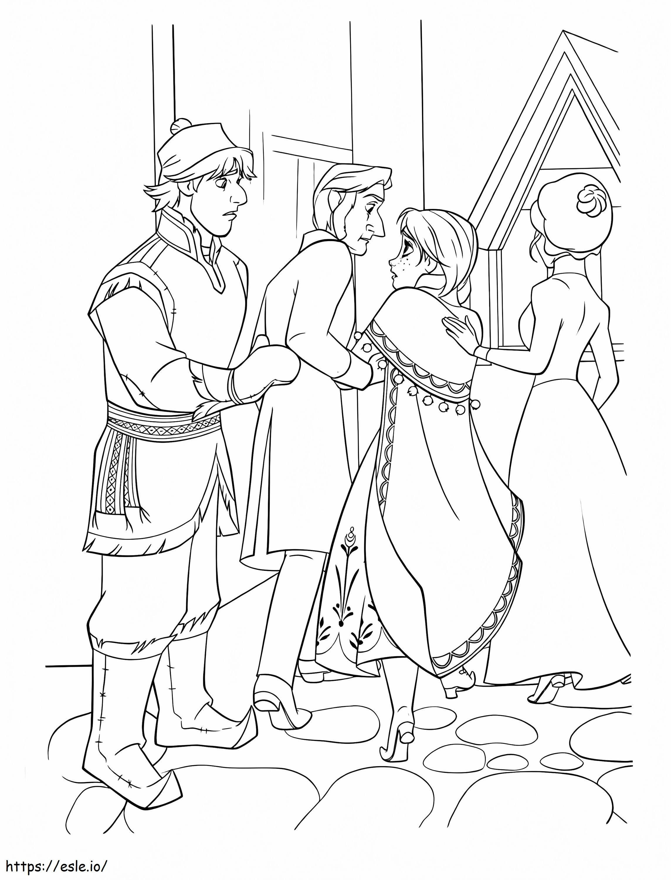 Kristoff se întoarce la castel cu Anna de colorat