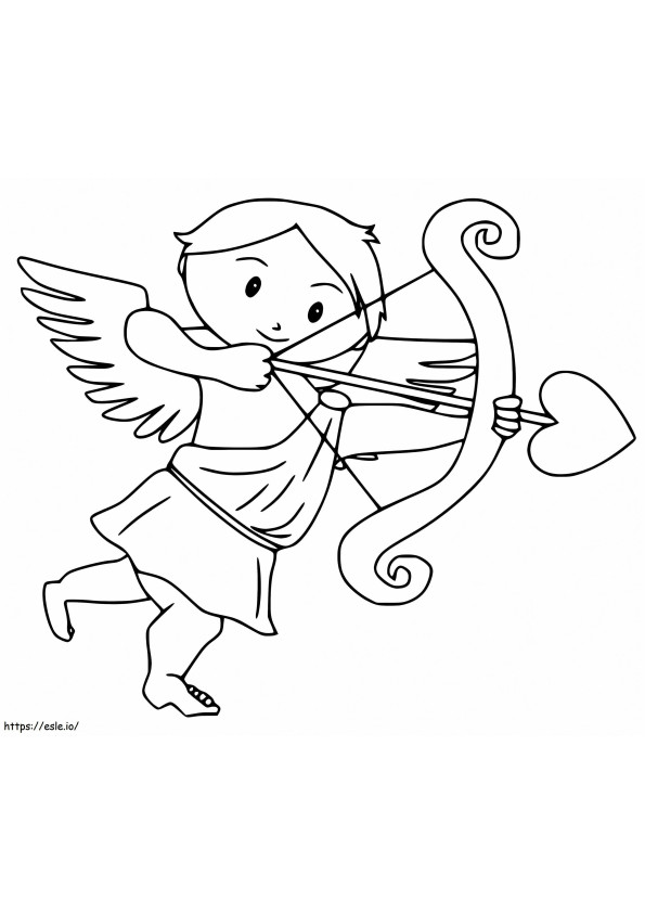 Coloriage Cupidon avec arc et flèche à imprimer dessin