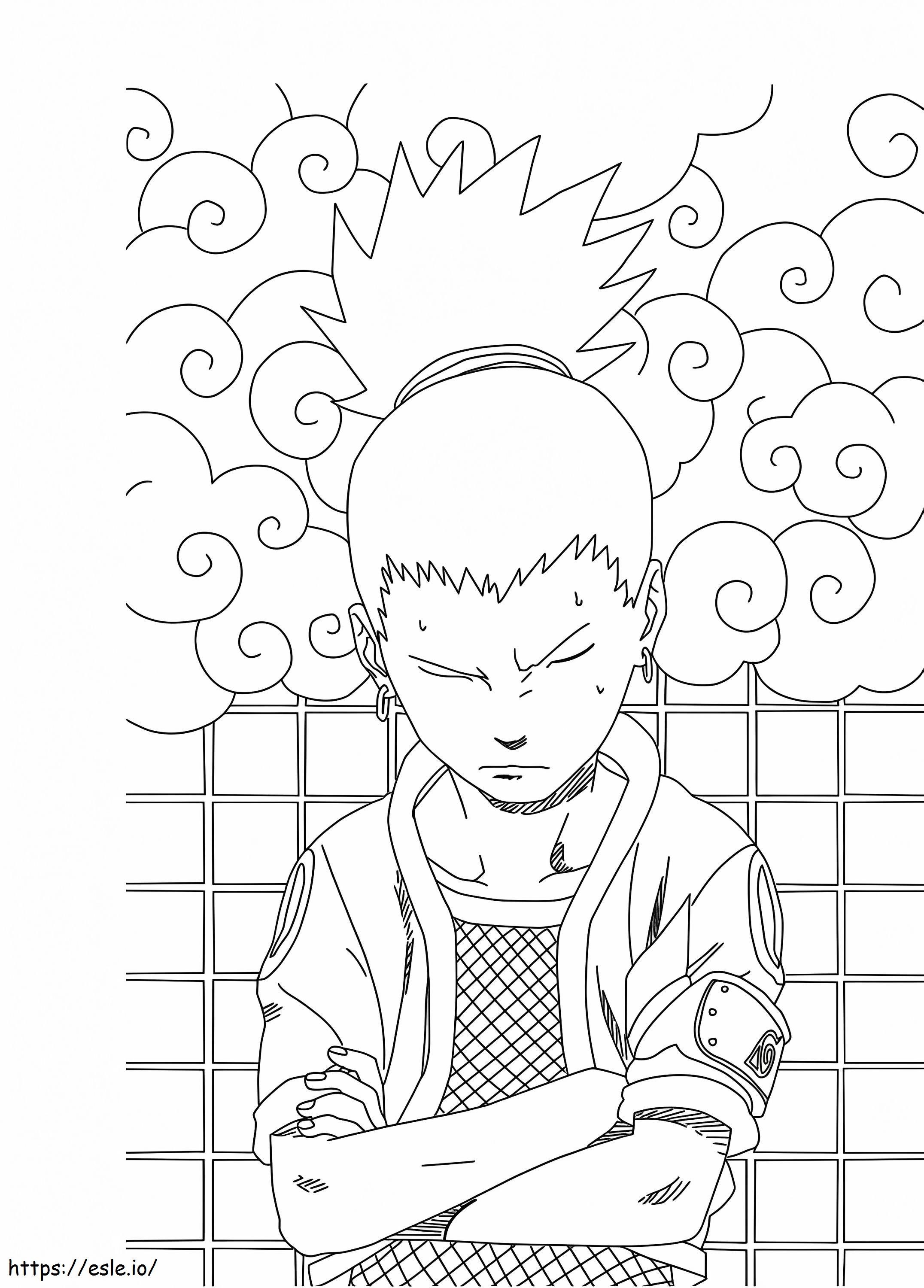 Shikamaru da colorare A4 - Disegno da stampare gratis