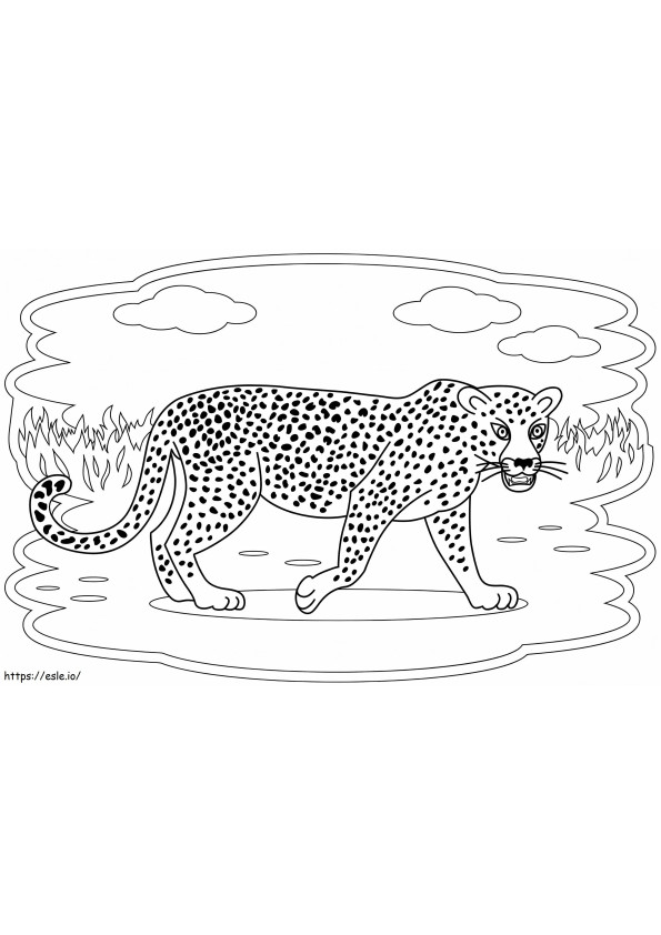 Leopardo para criança para colorir