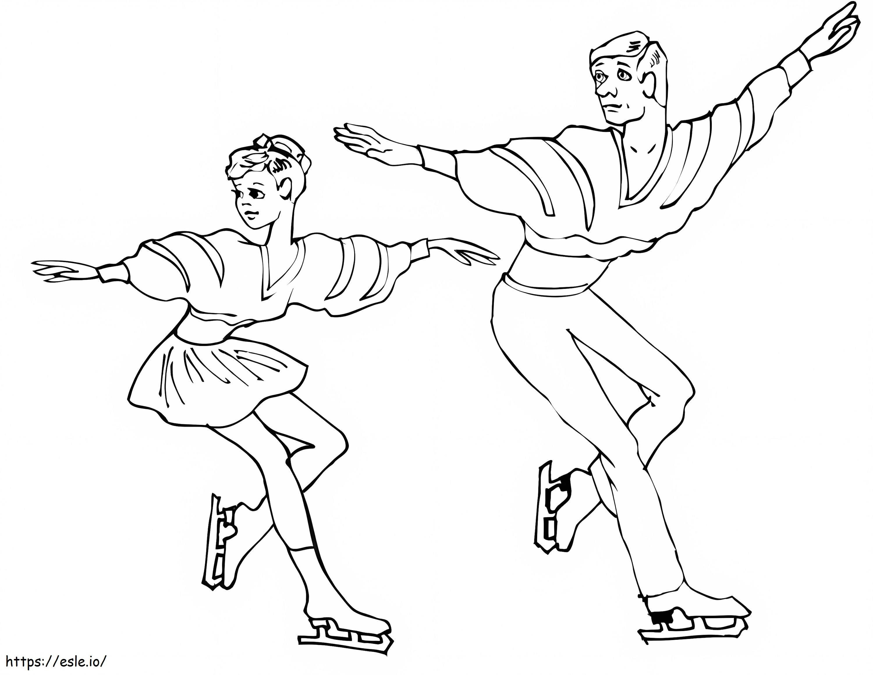 Boy And Girl Figure Skating coloring page