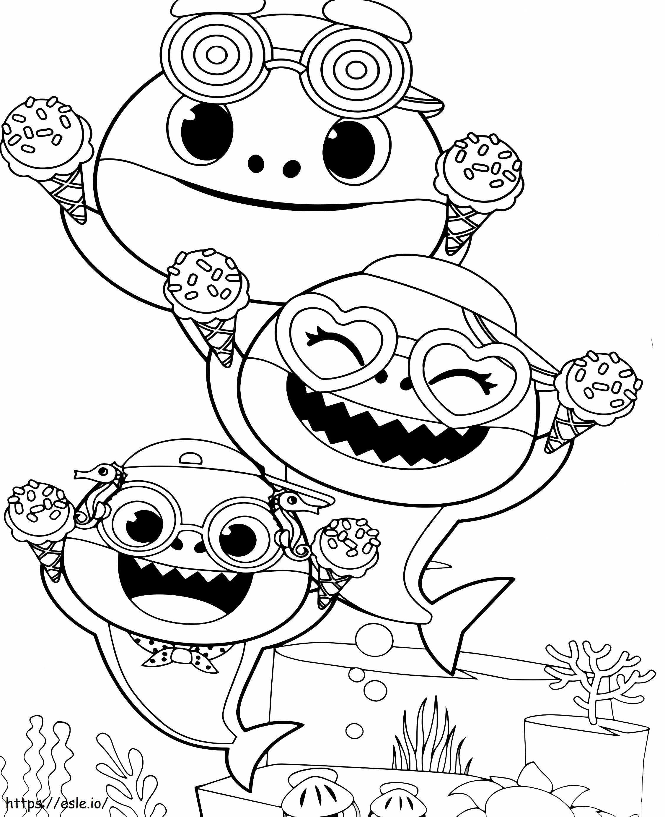 Baby Shark And Friends coloring page