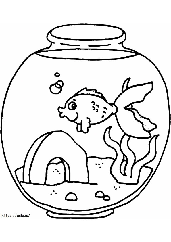 金魚鉢 ぬりえ - 塗り絵