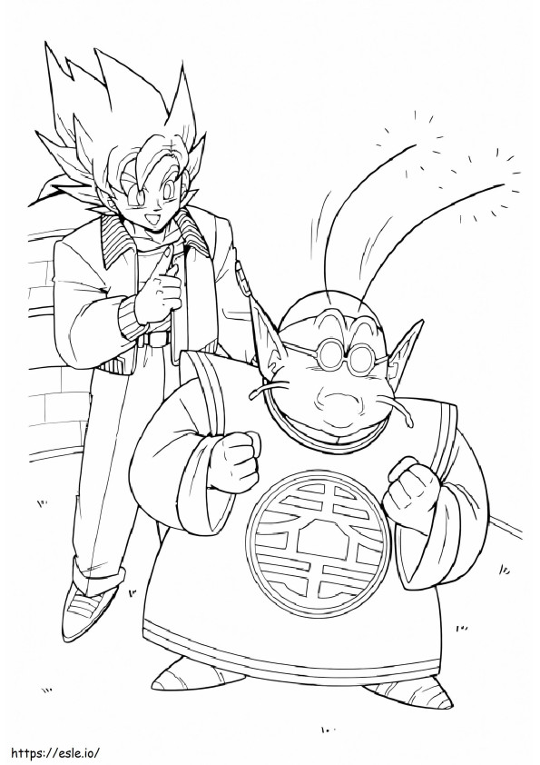 Goku Et Kaio Du Nord Dragon Ball Z coloring page