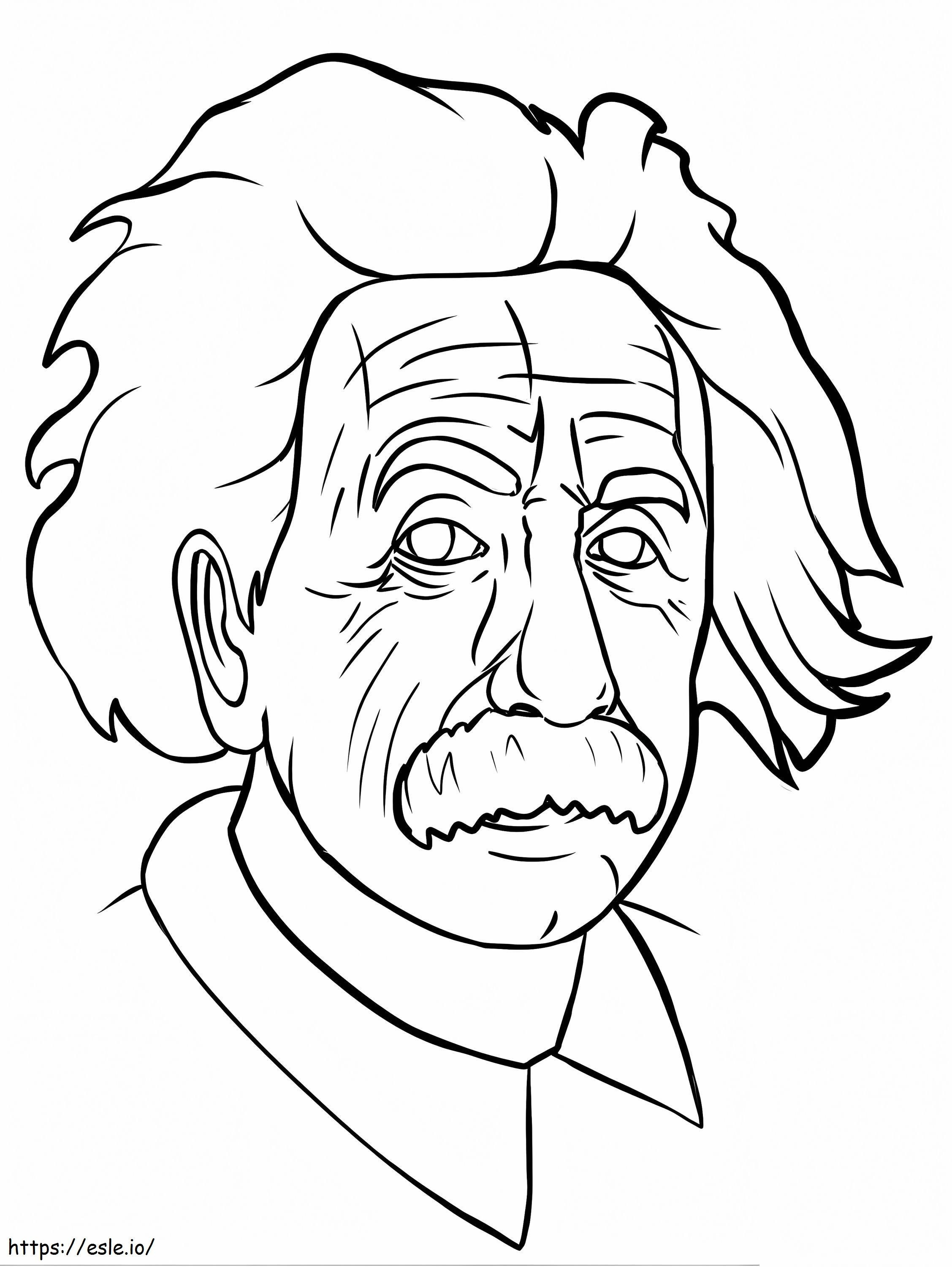 Cara de Einstein para colorear