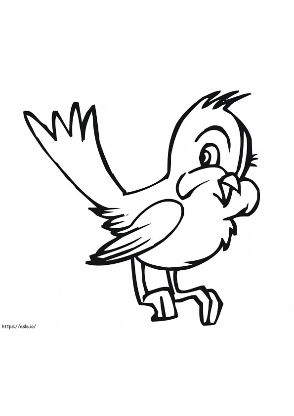 Pássaro azul dos desenhos animados para colorir