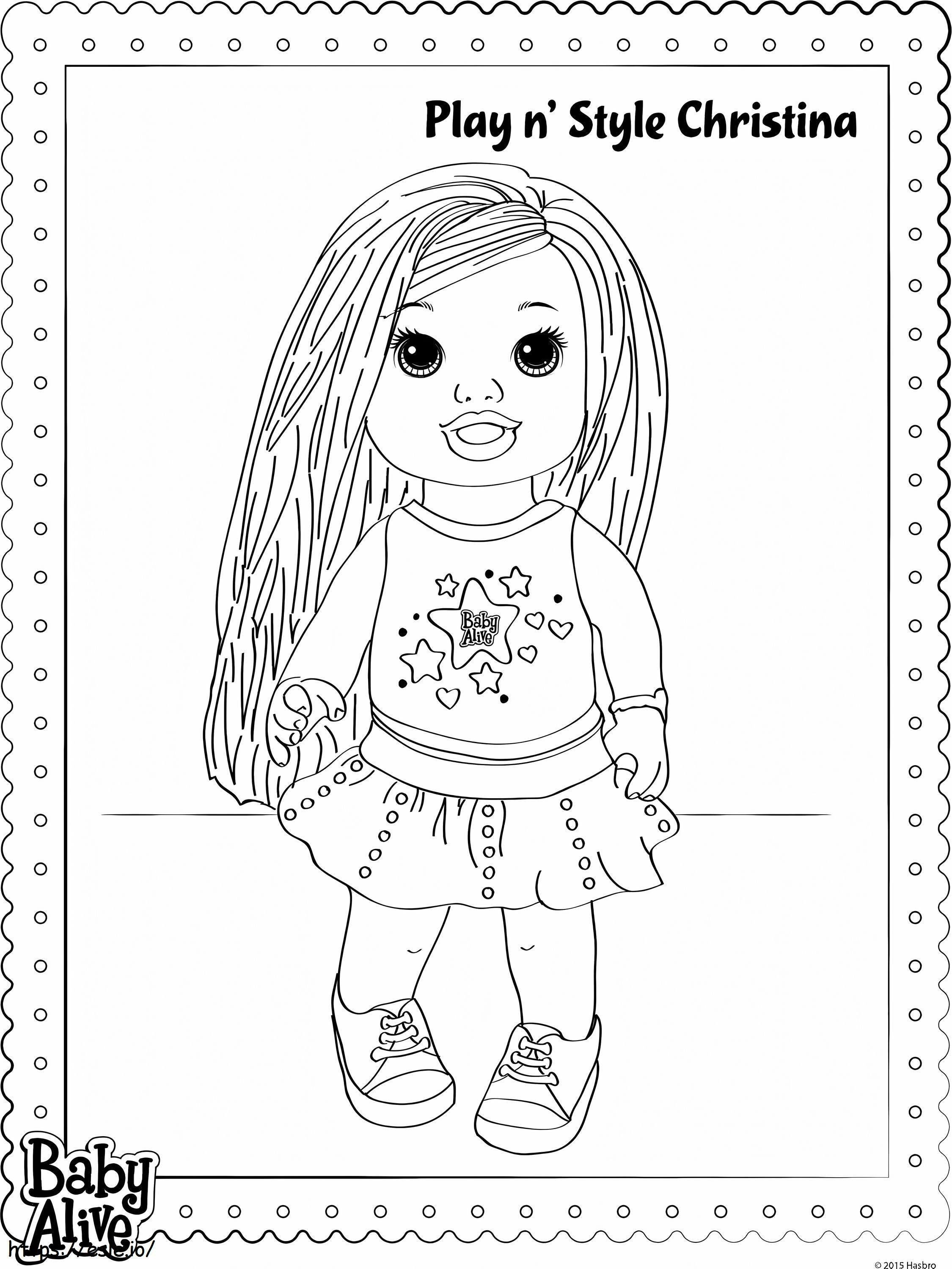 Play N Style Christina Baby Alive coloring page