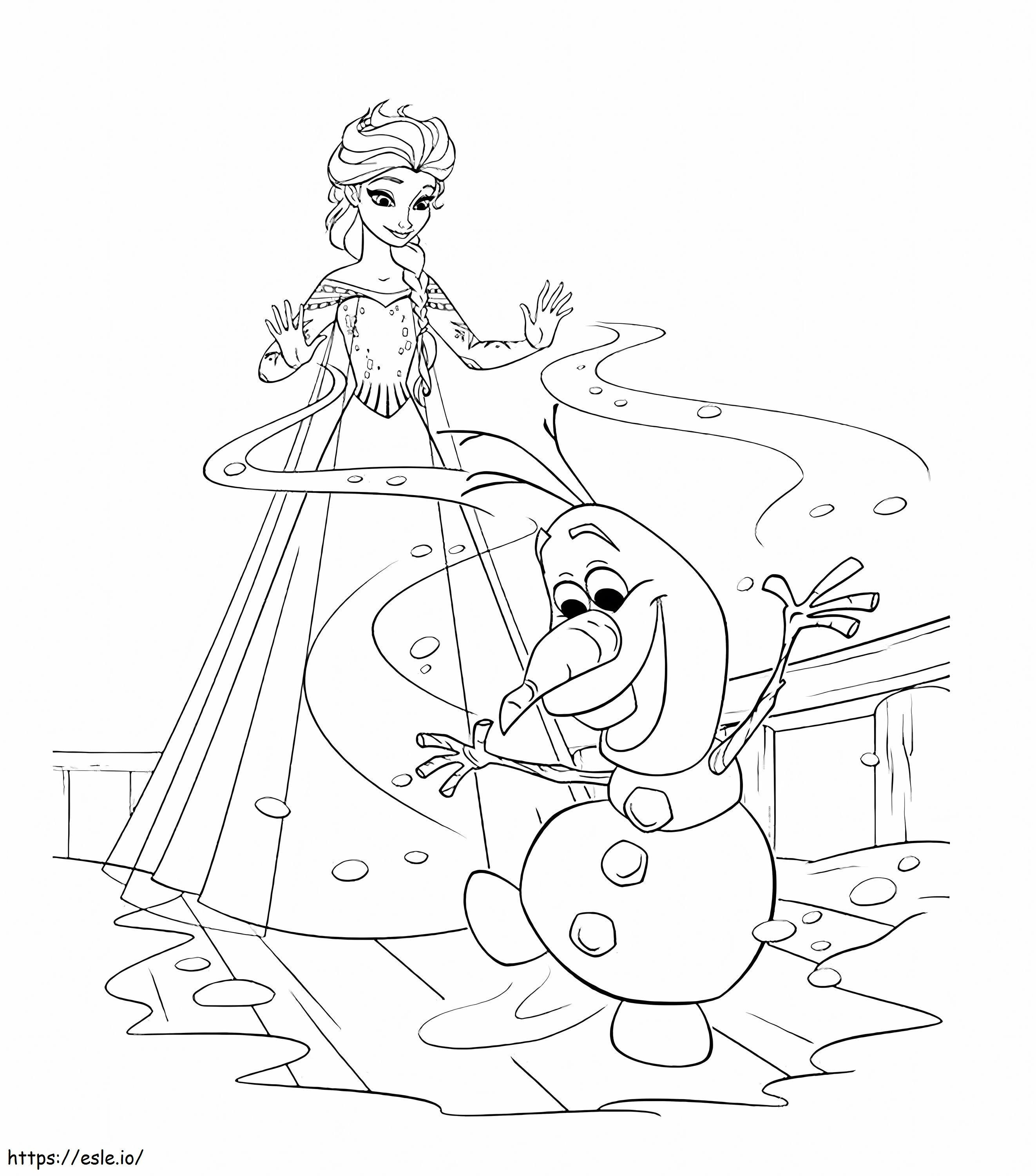 Olaf en Elsa kleurplaat kleurplaat