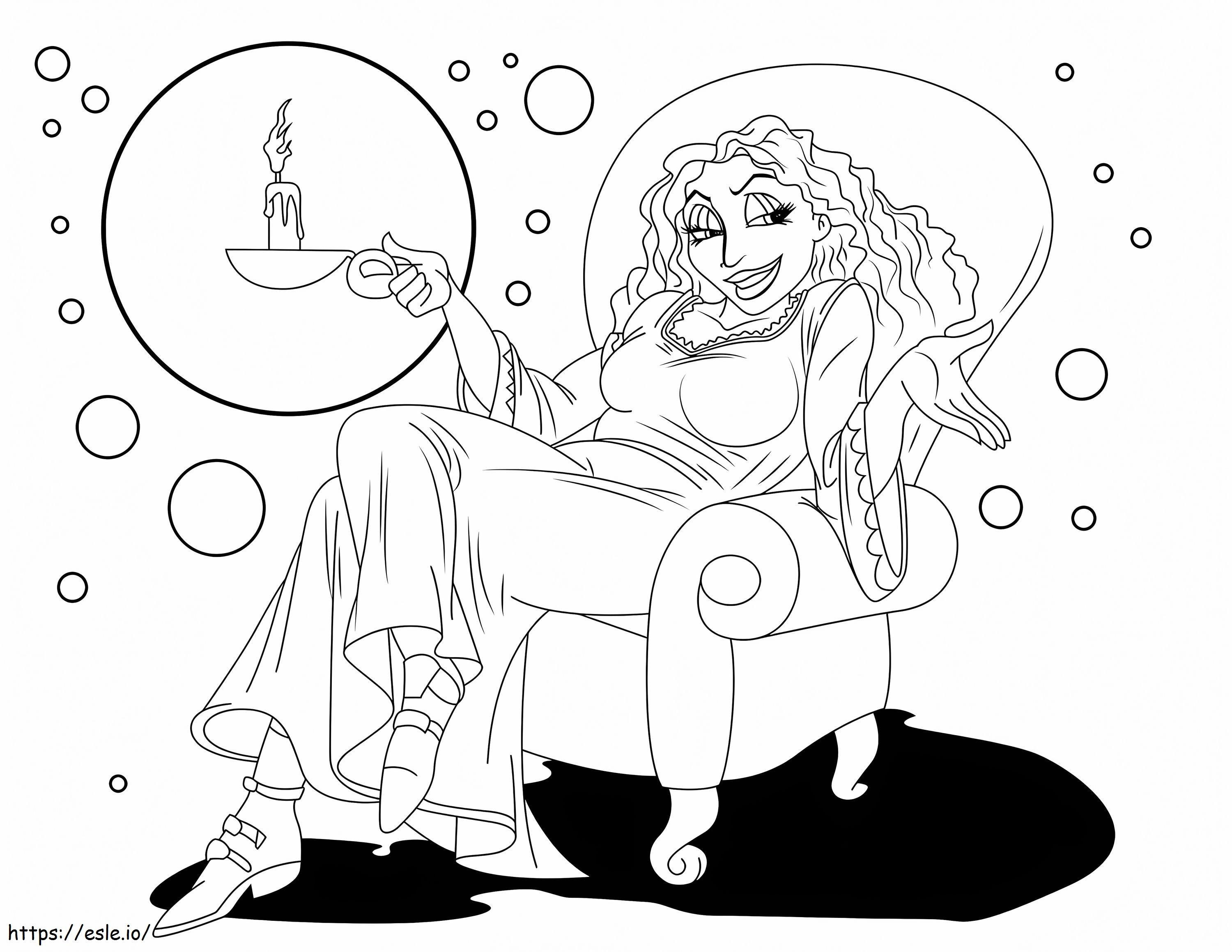 Mother Gothel On Chair coloring page