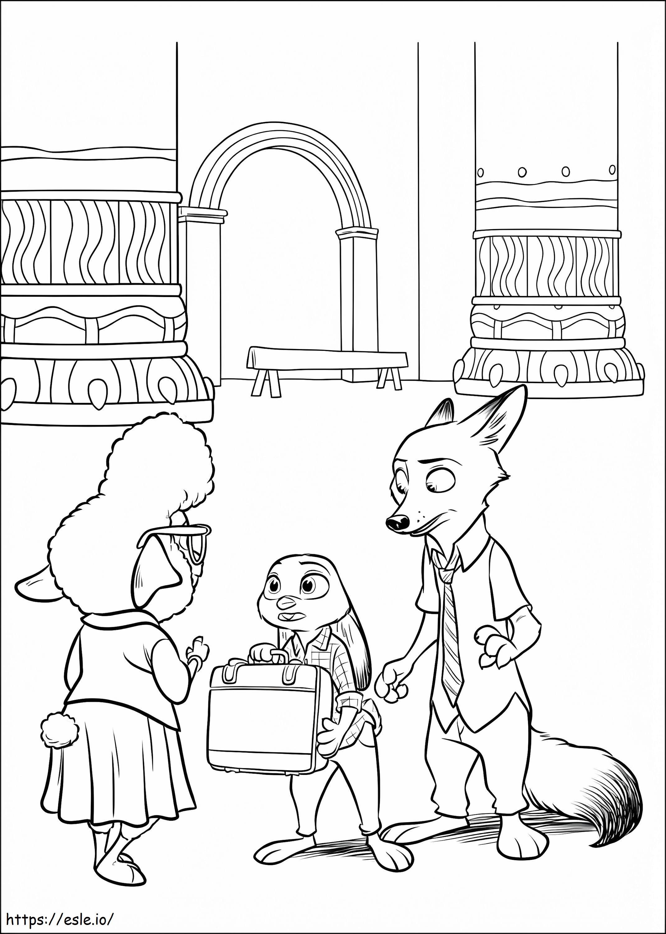 Nick With Judy And Bellwether coloring page
