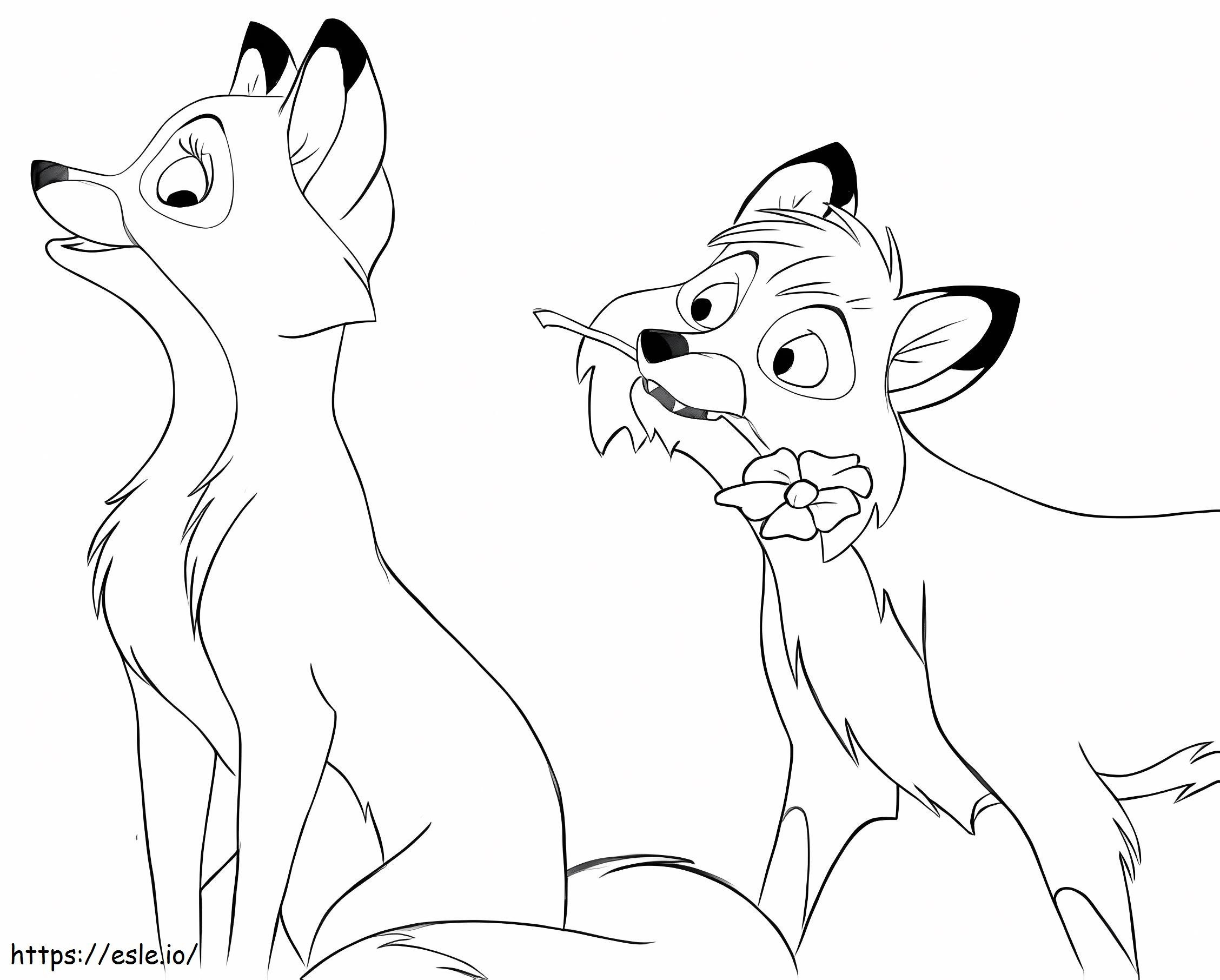 Todd, da Fox e o Cão de Caça para colorir