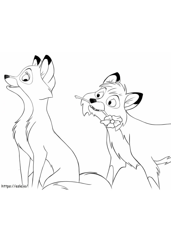 Todd, da Fox e o Cão de Caça para colorir