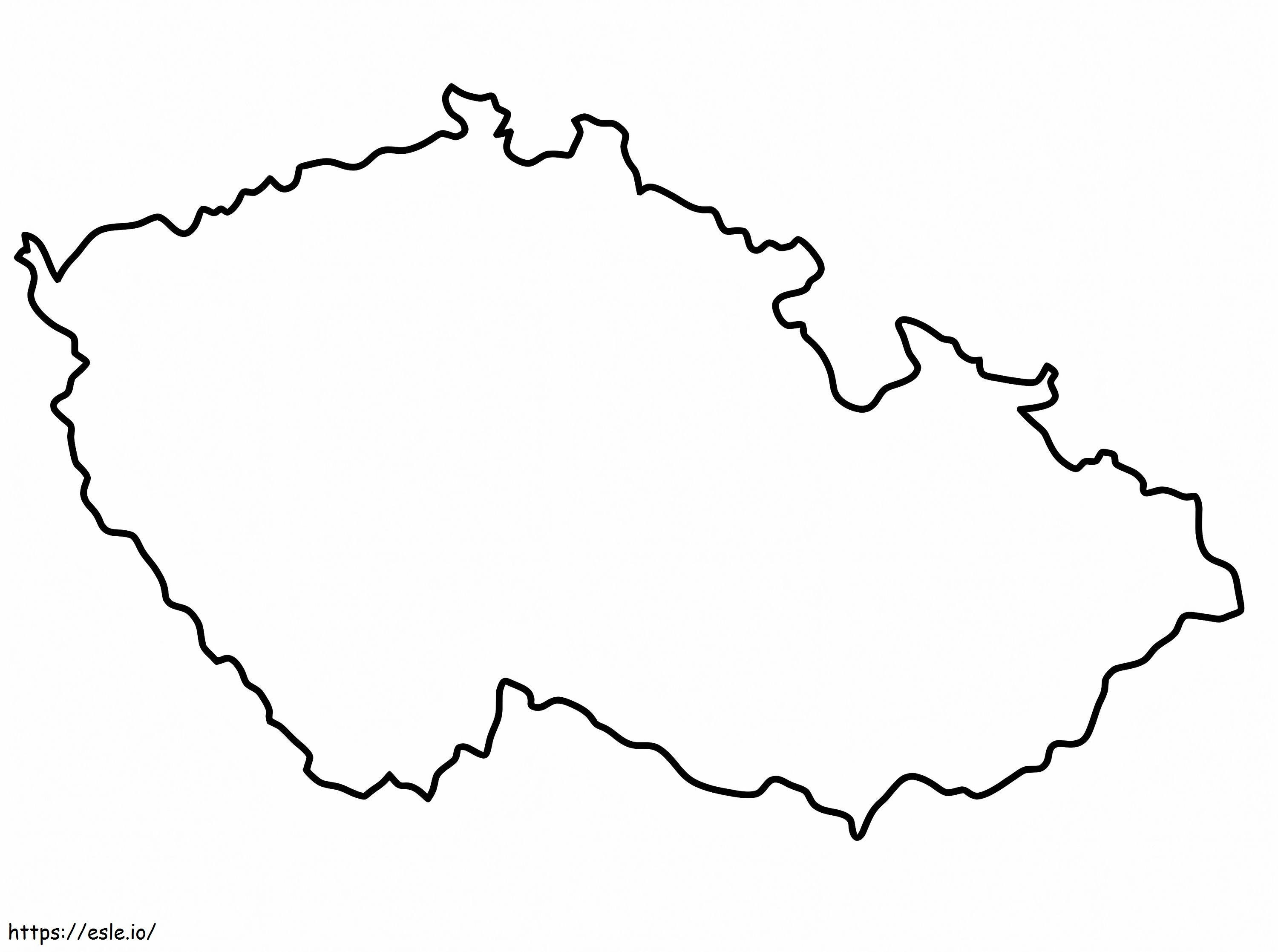 Cseh Köztársaság térképvázlat kifestő