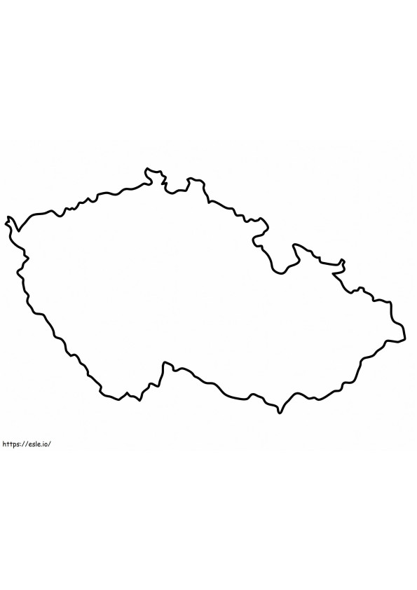 Mapa de contorno da República Tcheca para colorir