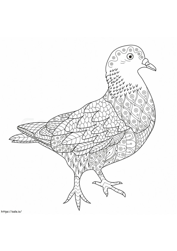 Pigeon Mandala coloring page