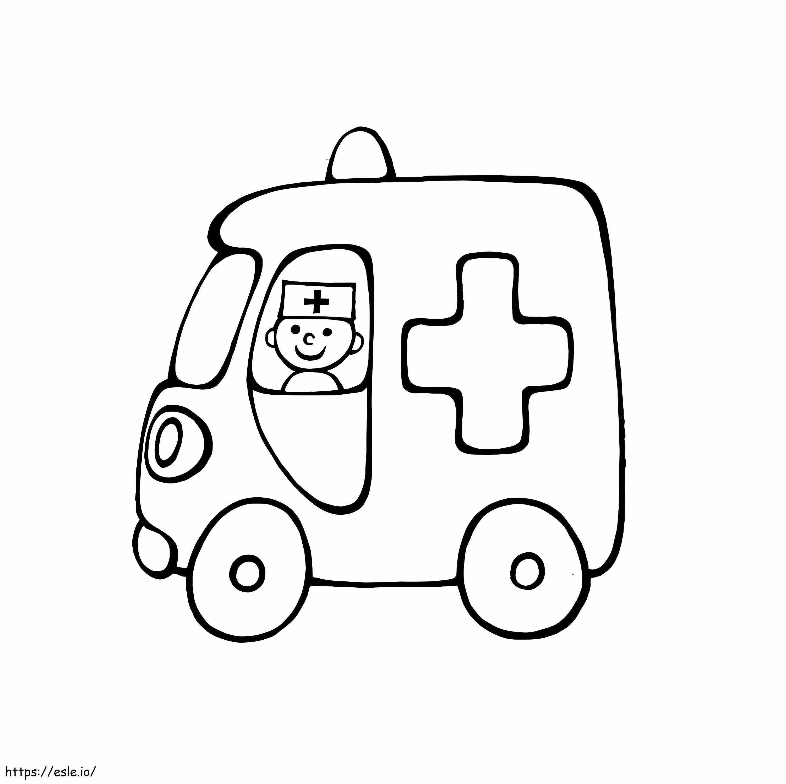 Ambulance 8 coloring page