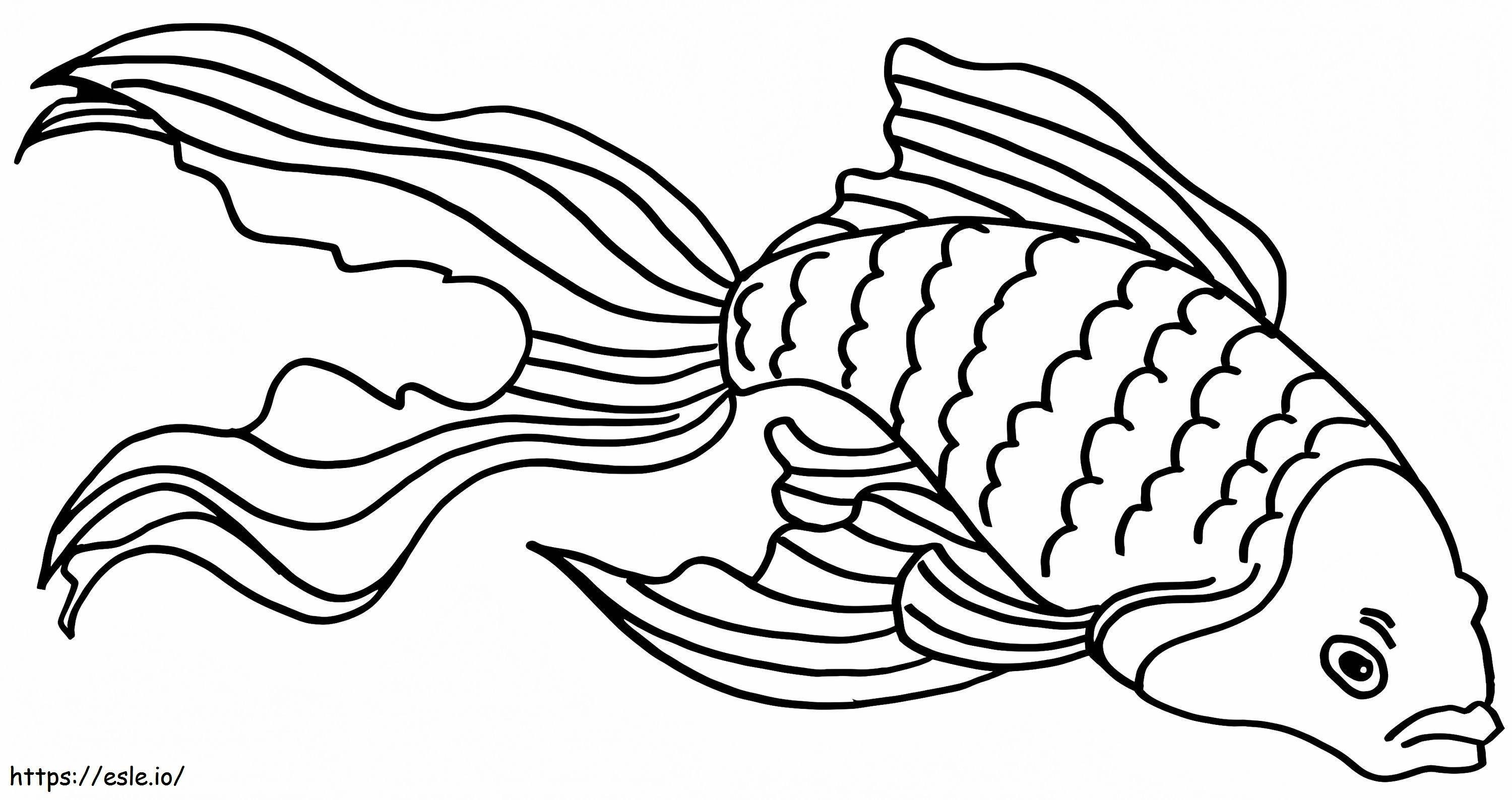 Peixe dourado irritado para colorir