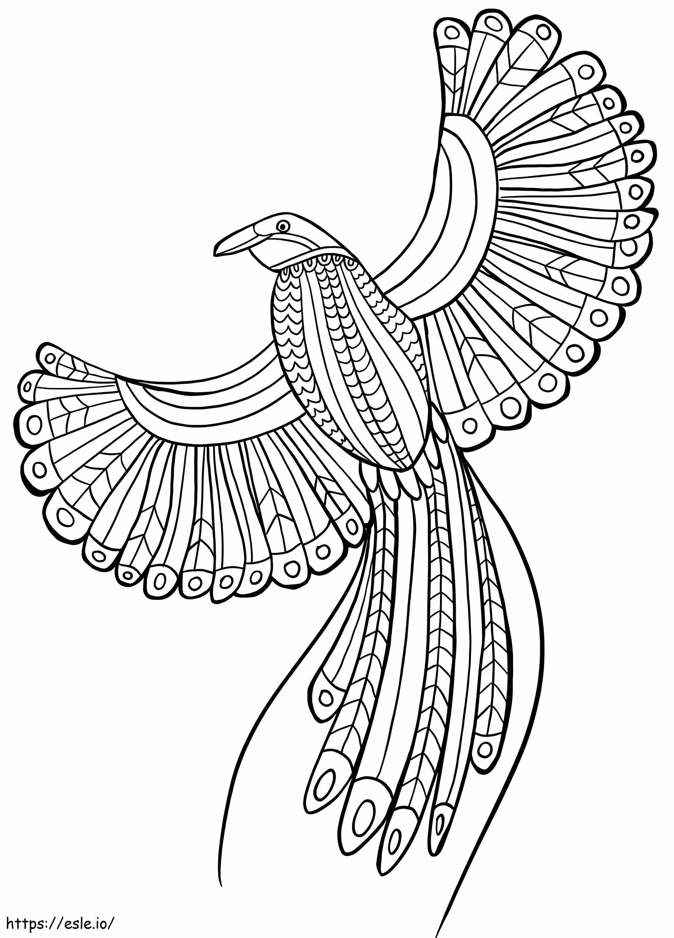 Coloriage Oiseau De Paradis 5 à imprimer dessin