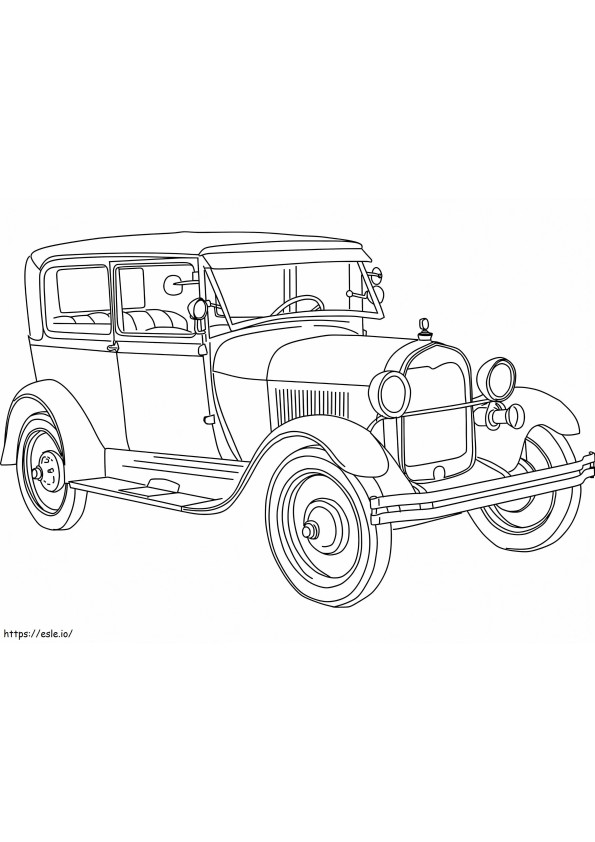 Ford-model A uit 1928 kleurplaat