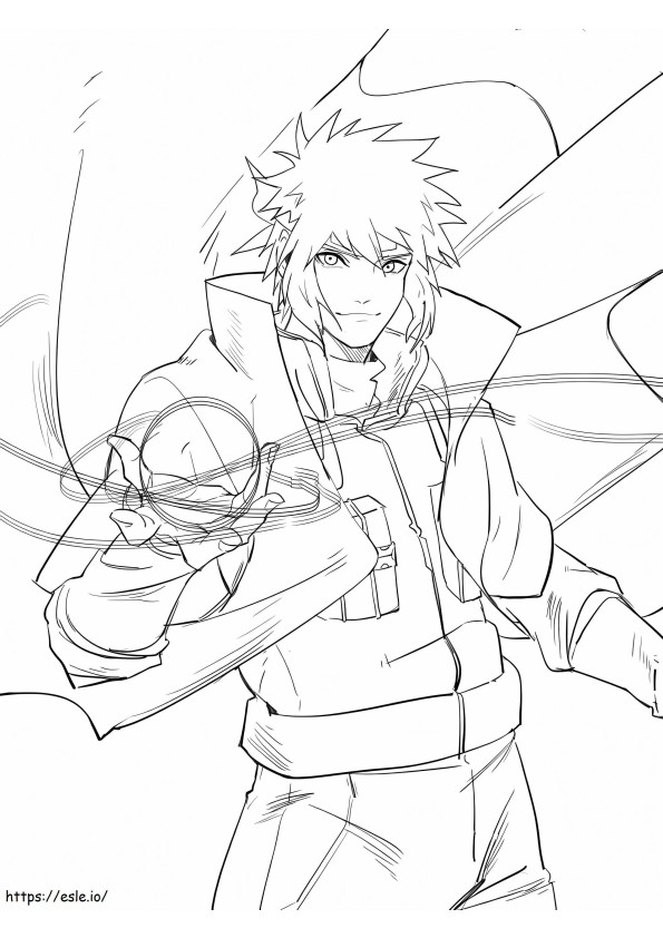 Minato Holding The Rasengan Drawing