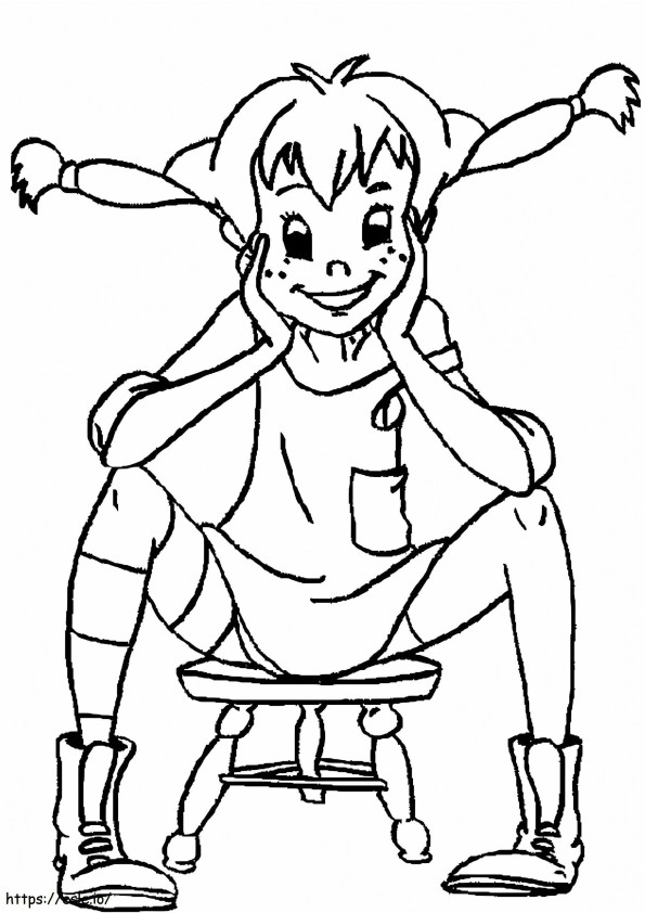 Lovely Pippi Longstocking coloring page