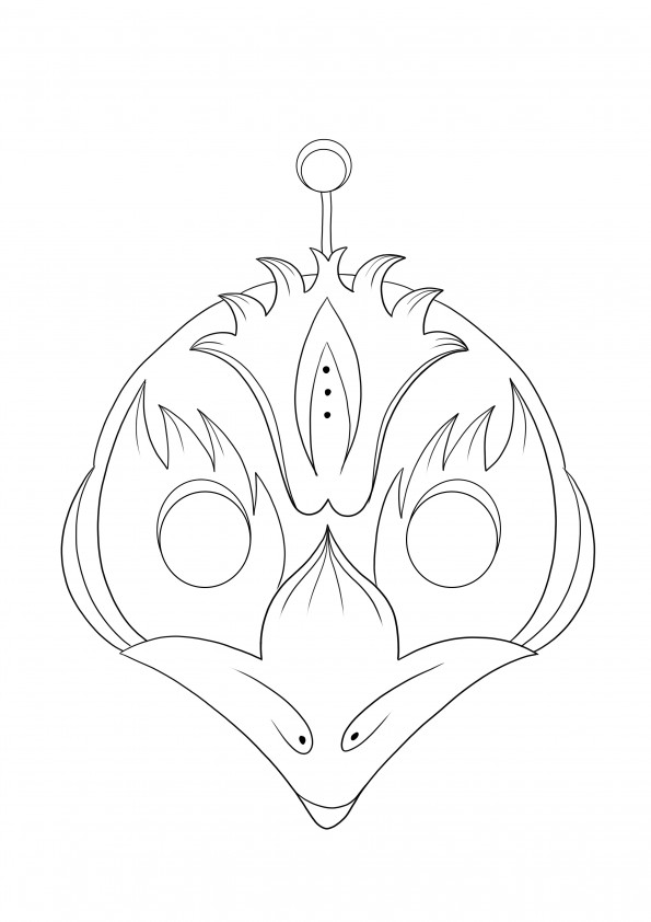 Peacock mask to download and color for free for kids