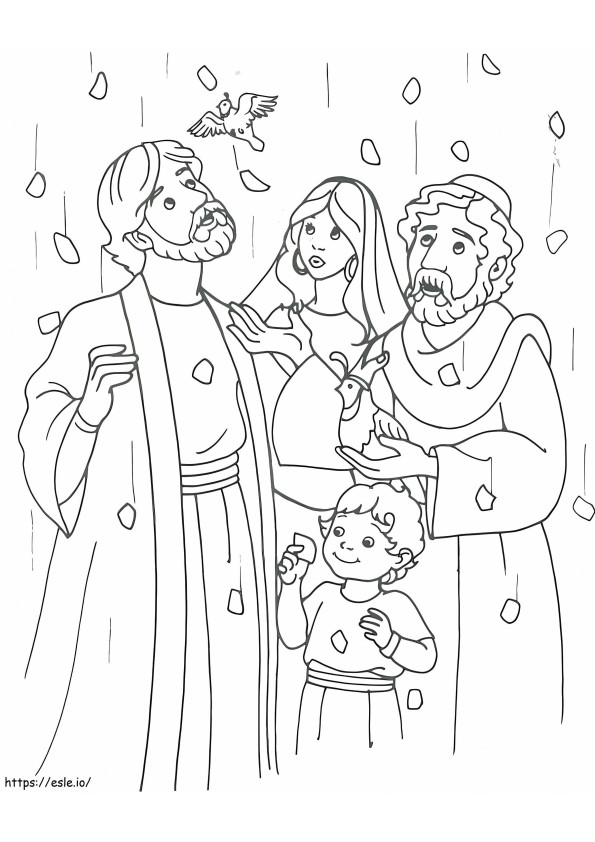 Moses Manna And Quail coloring page