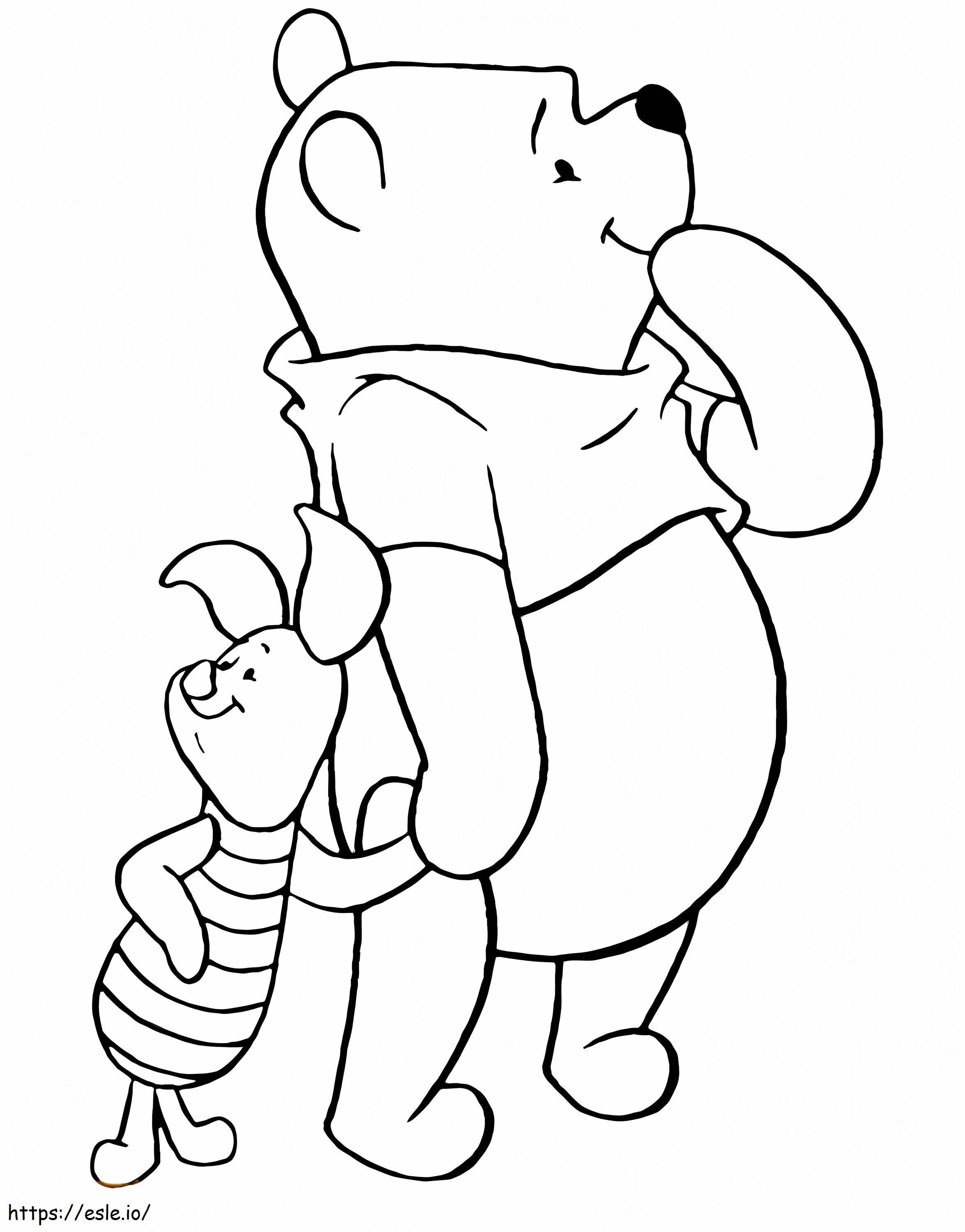 Leitão Com Pooh para colorir