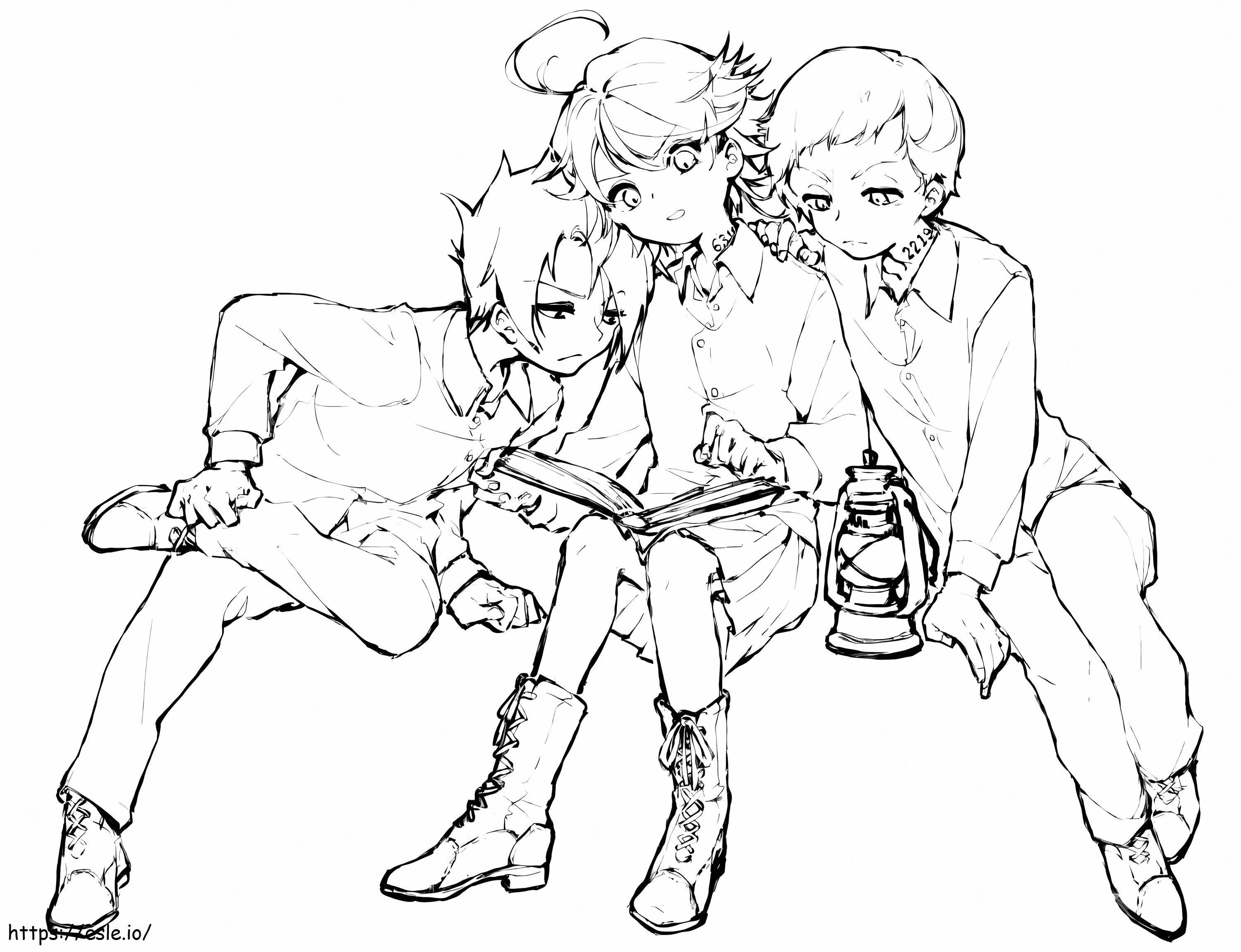The Promised Neverland Sketch coloring page