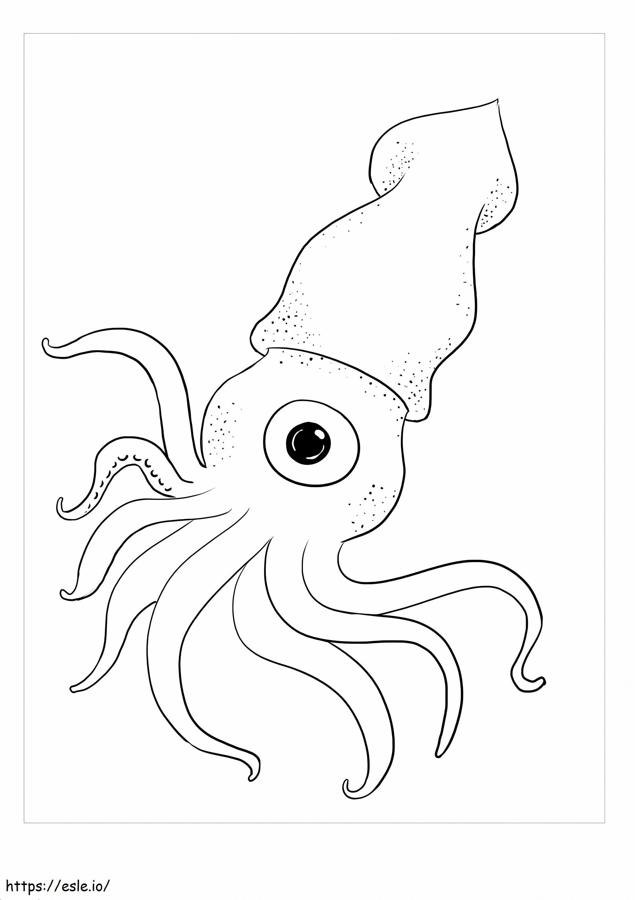 One Eyed Squid coloring page
