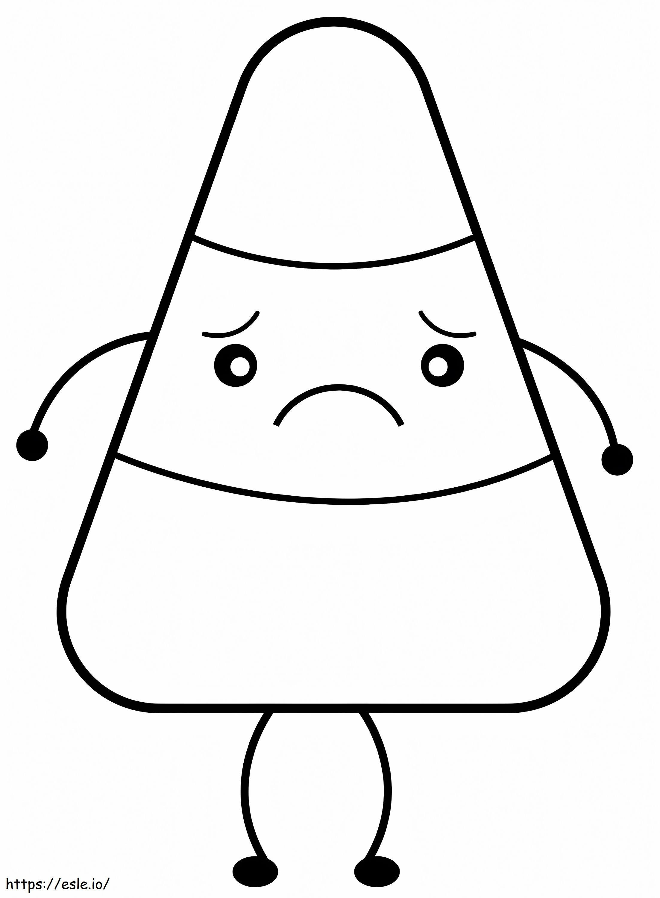 Sad Candy Corn coloring page