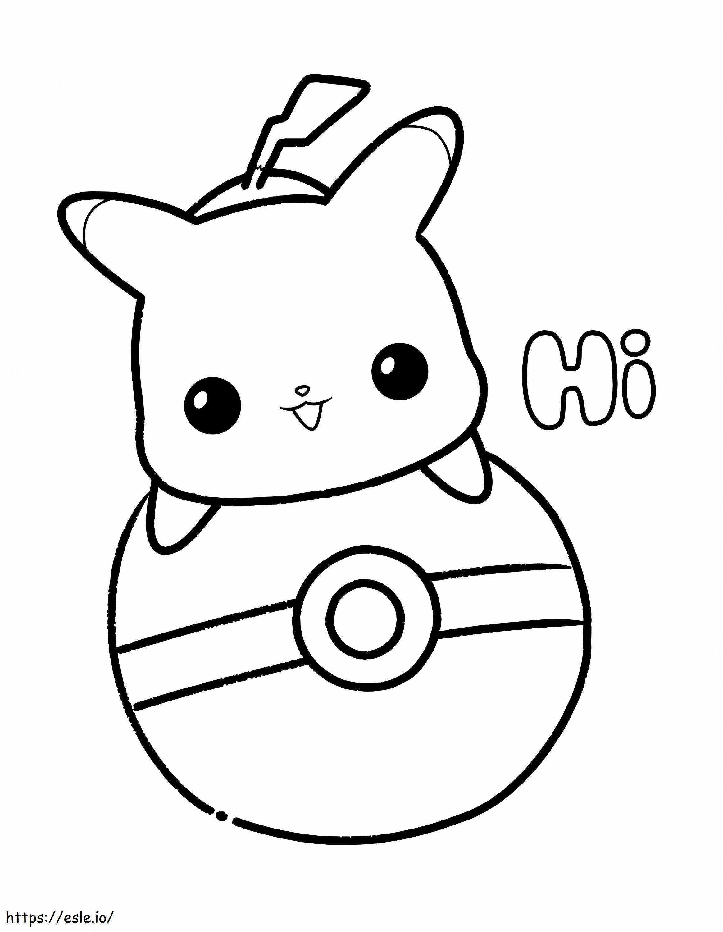 Pequeno Pikachu para colorir
