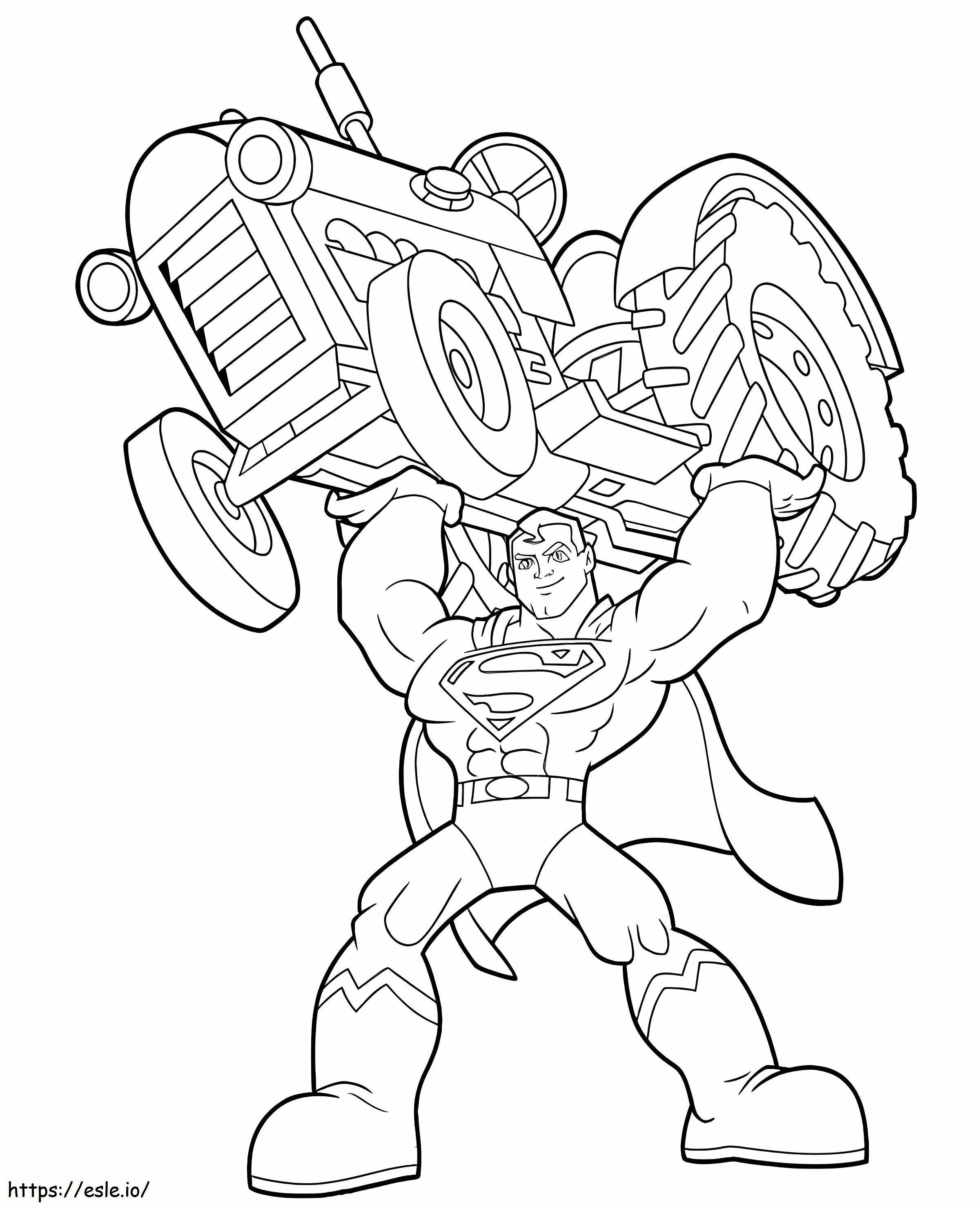 Superman Is Strong coloring page