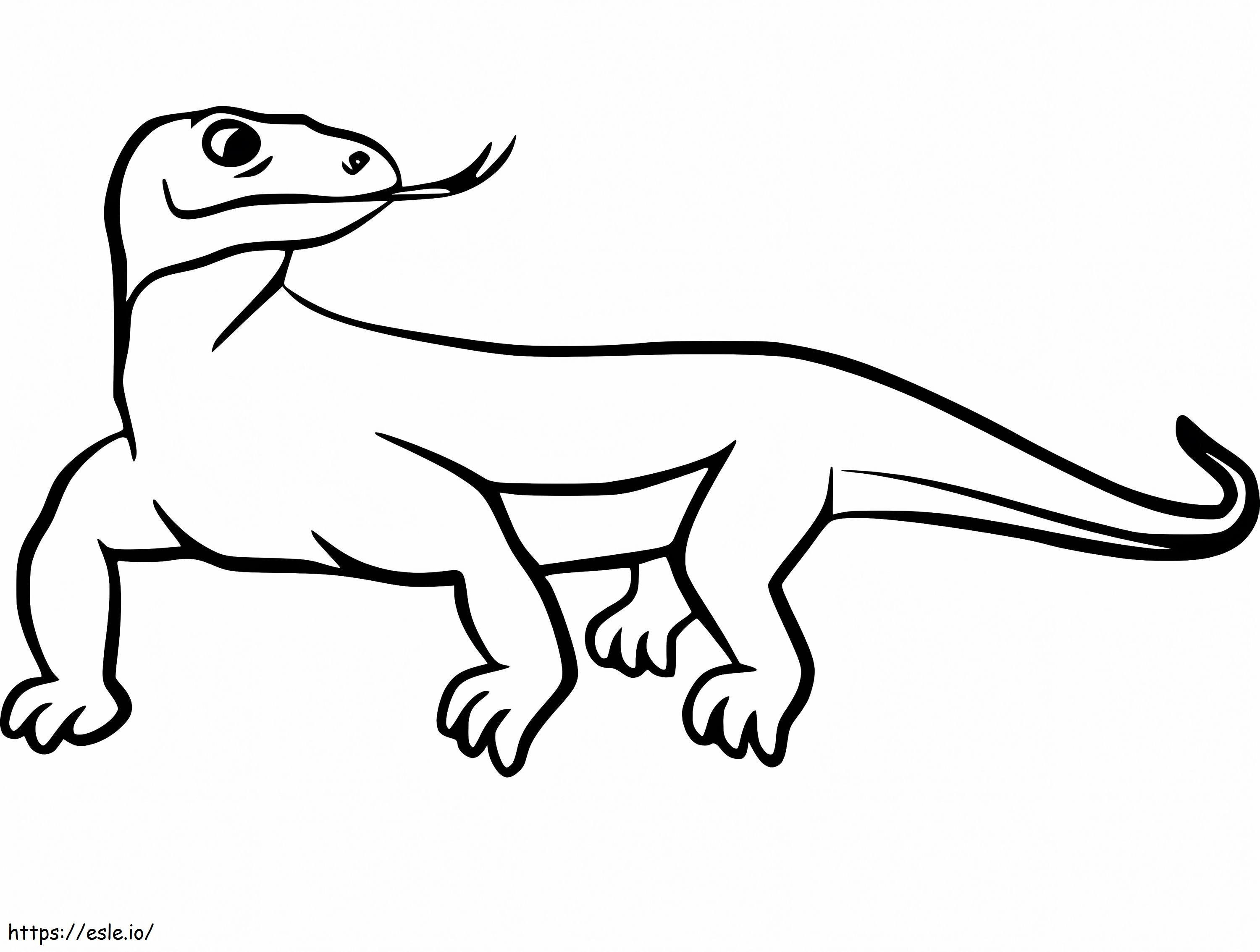 Dragão de Komodo Simples para colorir
