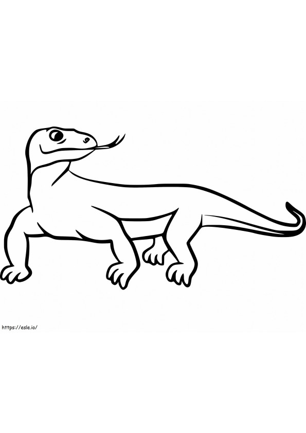 Yksinkertainen Komodo Dragon värityskuva