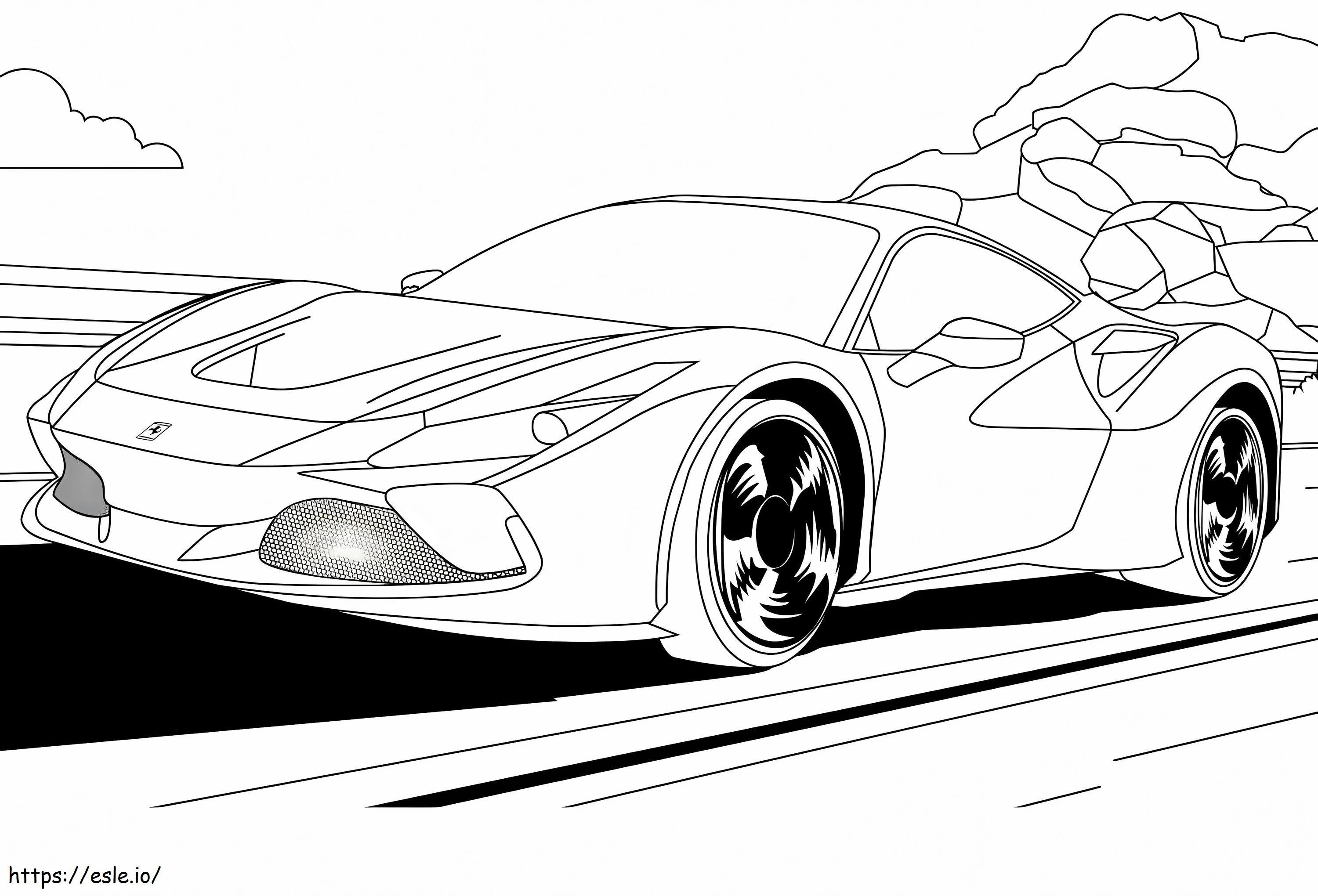 Ferrari 3 coloring page