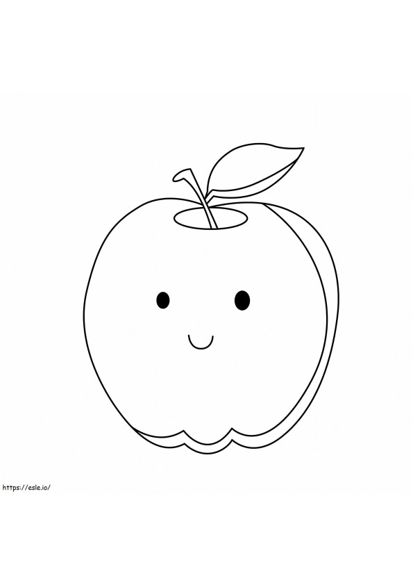 Cute Smiling Apple coloring page