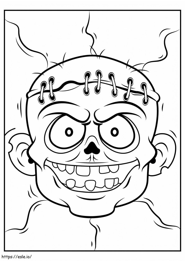 Funny Zombie Face coloring page